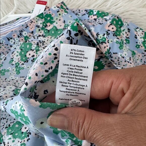 Talbots Blue Floral Button Down Shirt Size 20W NWT - Picture 4 of 12